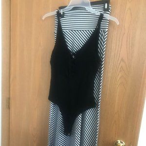 Black and white Striped outfit